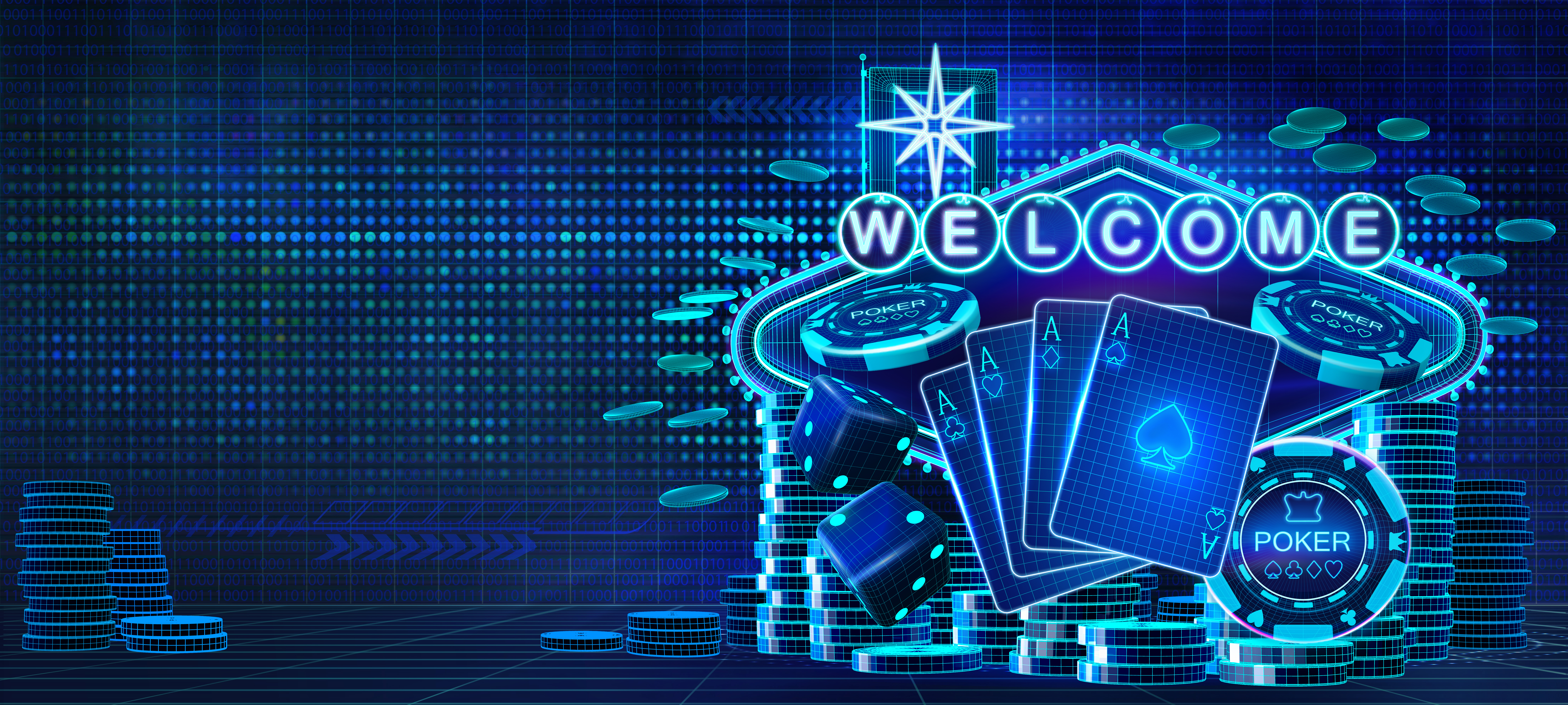 Abstract casino gambling poker banner